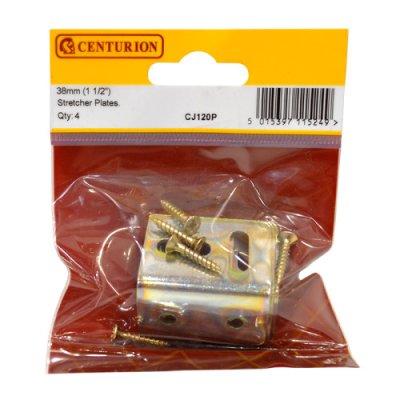 38 x 28mm Zinc Plated Stretcher Plate (Pack of 4)