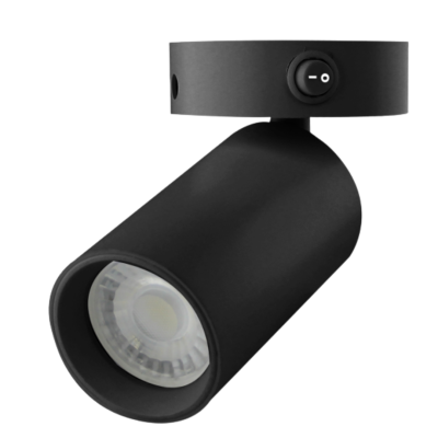 EVOLEC VIENNA SWITCHED SURFACE SPOT C/W GU10 LED LAMP - BLACK | VSS6B