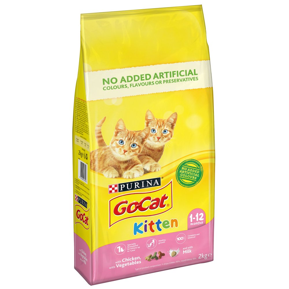 Go Cat 12606753 Complete Kitten Chicken Milk and Carrot Dry Cat Food 4x2kg