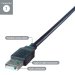 Flexible strain relief moulded collar on USB Extension Cable