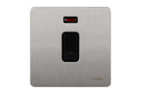 Schneider Ultimate Screwless 1 Gang Double Pole Switch + Neon Stainless Steel Black|LV0701.0936