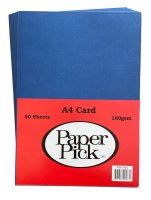 A4 Dark Blue Card 160gsm (50pk) 