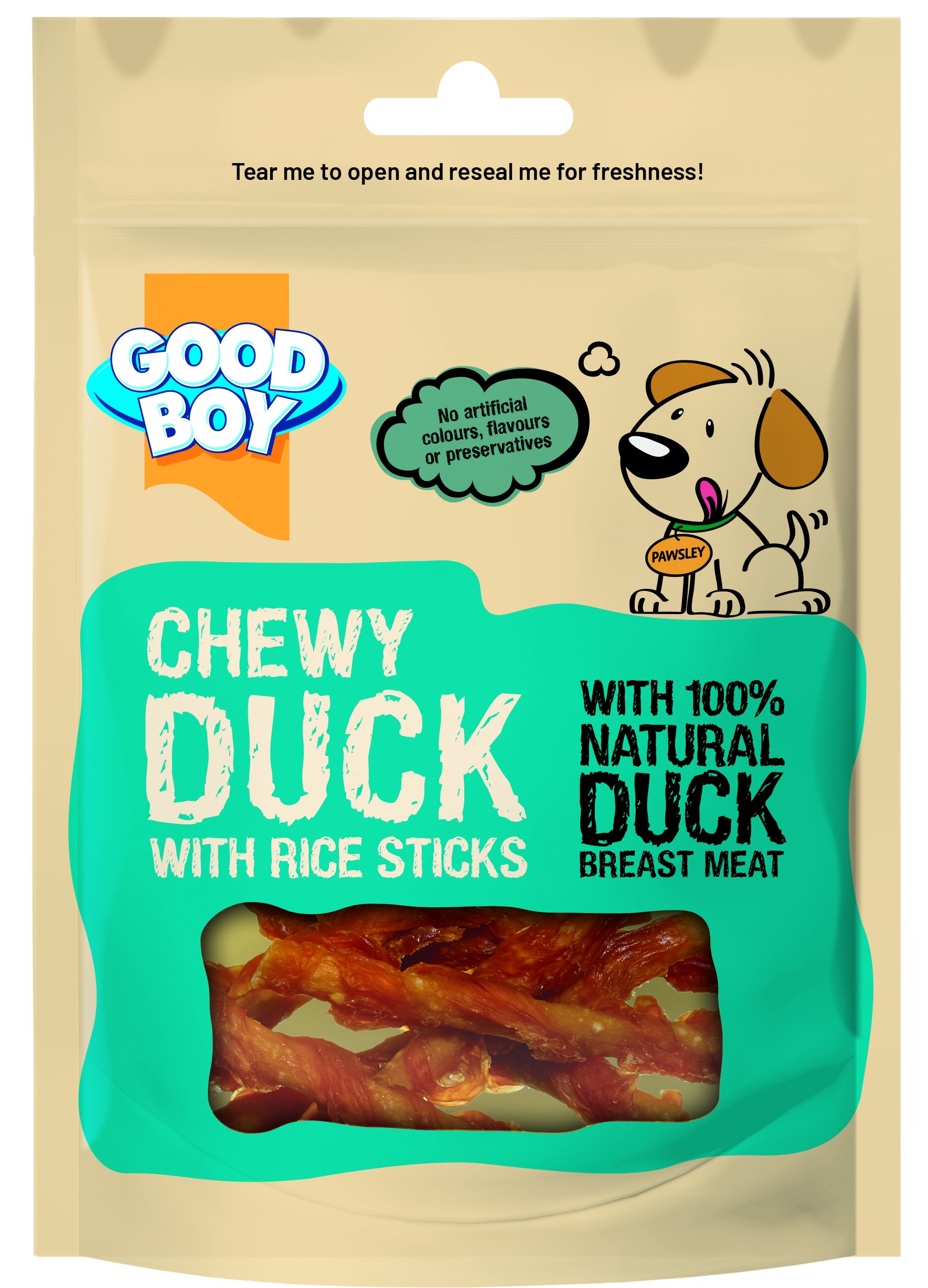 Good Boy Dog Treats Chewy Duck & Rice Sticks 75g x 10