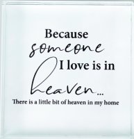 Glass Block Paperweight/Someone in Heaven   (50677)