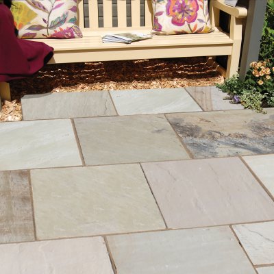 Fossil Mint Riven Sandstone Paving 15.22m2 Project Pack