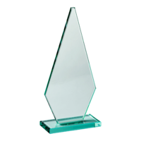 23cm Pointed Jade Econ Glass Plaque (Plain Box)