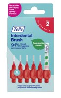 TePe Interdental Brushes 10 x 6 Size 2 Red 0.5mm  *New recyclable packaging*
