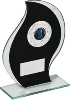 22cm Black/Mirror Glass Plaque&Trim (V221S)