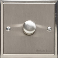 Heritage - Elite Stepped Plate - 1 Gang 2Way Dimmer 250w  Satin Nickel | LV0901.1686