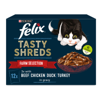 Felix Tasty Shreds Farm Selection in Gravy 4x12x80g