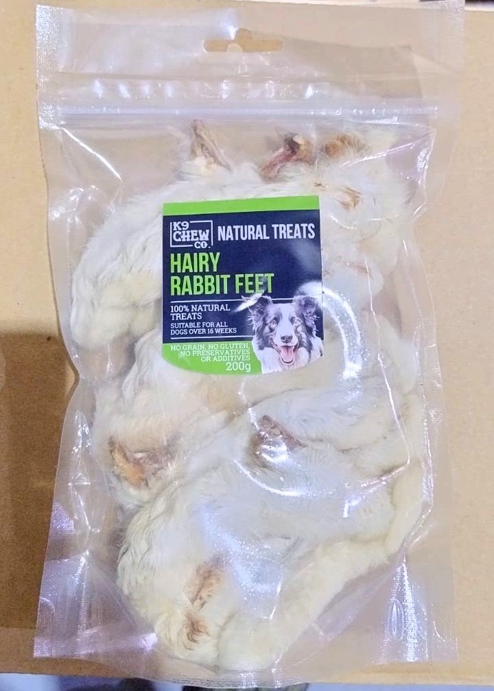 K9 Chew Co. Rabbit Feet with Hair 200g x 1