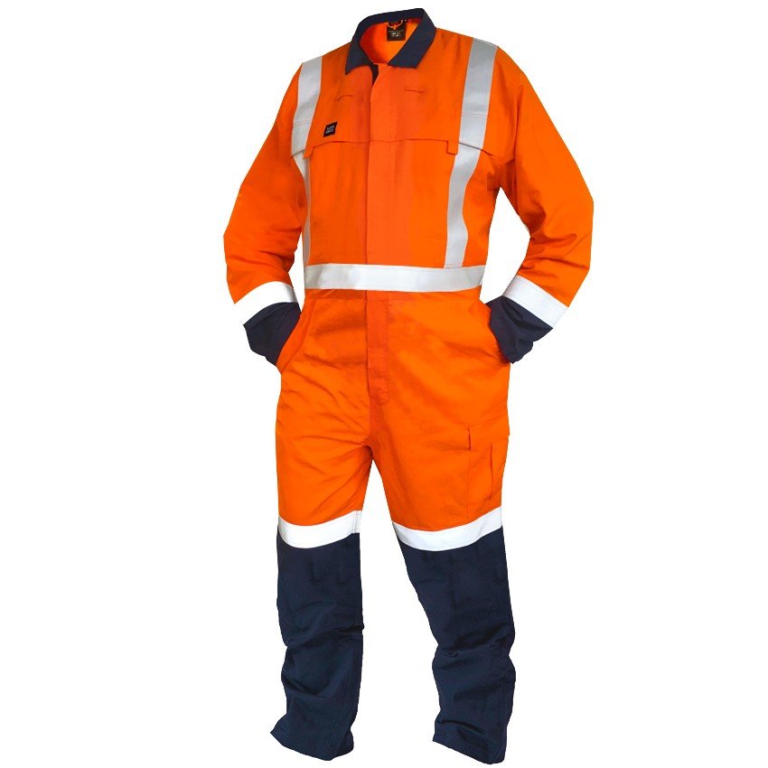 FR Overalls, TTMC, D/N, 11Cal, Orange/Navy
