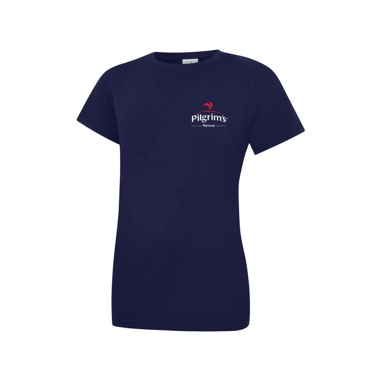 Ladies Navy Round Neck T-Shirt