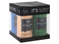 Acrylic Paint 500ml (4) - Set 2 (Black, Green, Blue, Flesh)