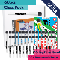 A4 Plain Whiteboard + Dry Erase Marker w/ Eraser Set