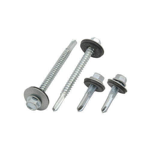 5.5x25mm Hex Self Drill 2 Point Screw 100PC with Washer