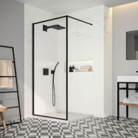 MERLYN BLACK FRAMED SHOWERWALL  800 (MERLYN)