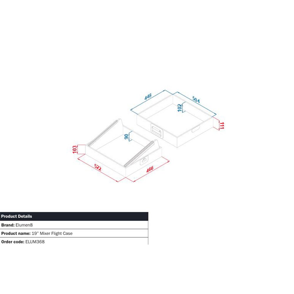 eLumen8 19" Mixer Flight Case