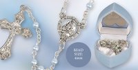 Glass Baby Rosary/Blue/Pearl Finish   (6111/BL)