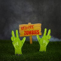 Halloween Zombie Wooden Garden Signs