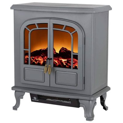Warmlite Wingham 2kw Electric Double Door Fire Stove - Grey | WL46019G