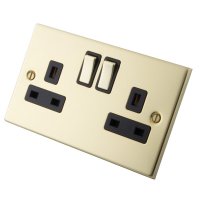 Polished Brass 2 Gang 13 Amp Socket 6052-105