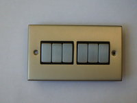 6 Gang 2 Way INGOT Satin Chrome Switch