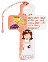 Wood Cross 5 inch/Communion Girl/Tassel   (C12471)