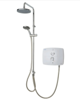 TRITON T90ER 9KW WHITE PUMPED ELECTRIC SHOWER C/W DULEC RAIL