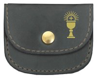 Communion Rosary Purse/Black/Bonded Leather   (C64292)