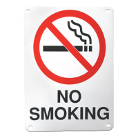 No Smoking, w/Picture 7"W x 10"H, Rigid  Plastic