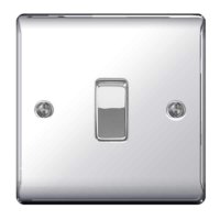 NEXUS POLISHED CHROME PLATE SWITCH 1 GANG INTERMEDIATE 10A