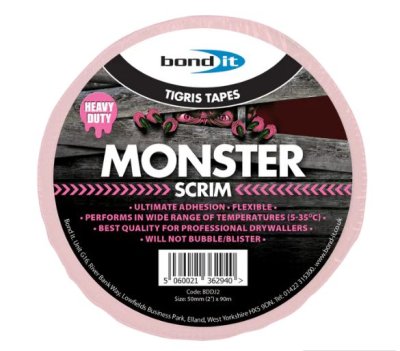 Bond It Monster Scrim Drywall Tape Pink 100mm x 90m BDDJ4