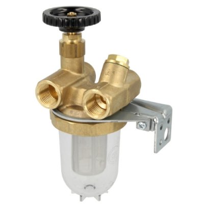 Stookoliefilter met afsluiter 2-pijps 1/2