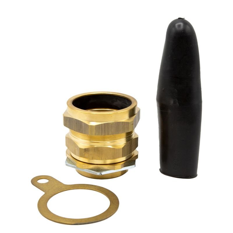 Wiska M63 Brass Cable Gland Kit With Brass Locknut And Black Shroud OD 59.0 - 66.0mm (Pack Of 1) CW63-1PK