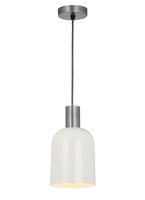 Hester 1 Light Pendan,t Cream & Pewter Chrome | LV1802.0070