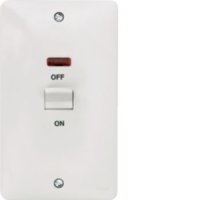 Hager Sollysta 2G 50A DP Switch White WMDP50VN