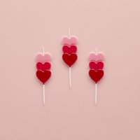 Stacked Heart Candles - Pack of 3