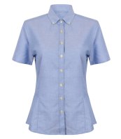 HENBURY LADIES MODERN SHORT SLEEVE REGULAR FIT OXFORD SHIRT