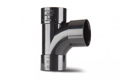 Polypipe WS56 50mm 92.5 Swept Tee Black Wastepipe