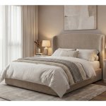 Blossom Gas Lift Ottoman Storage Bed - Beige