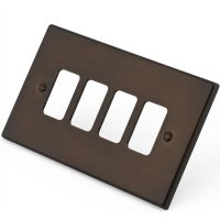 Dark Bronze 4 Gang Grid Plate 6060-353