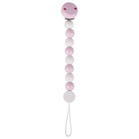 Pastel pink wooden pacifier chain for baby's soother