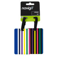 Navig8 Travel Luggage Tags 2 pack Colour Stripe