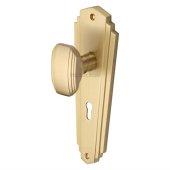 CHA1900-SB - Heritage Brass Mortice Knob On Lock Plate Charlston Design Satin Brass Finish