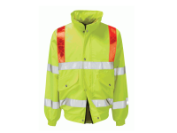 [327] Foil Bomber Jacket Yellow With Red Braces