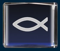 Lazer Engraved Crystal/Fish Symbol   (50634)