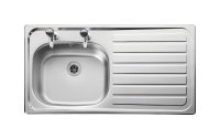 LEISURE LE95R 950mm x 508mm INSET SINK 2 TAPHOLE RIGHT HAND DRAINER