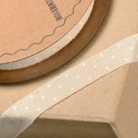 Natural Ribbon With Ivory Spots - 12mm x 10m