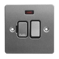 Flat Plate Stainless Steel 13A Switch FSD CON+N BLACK | LV0701.0107